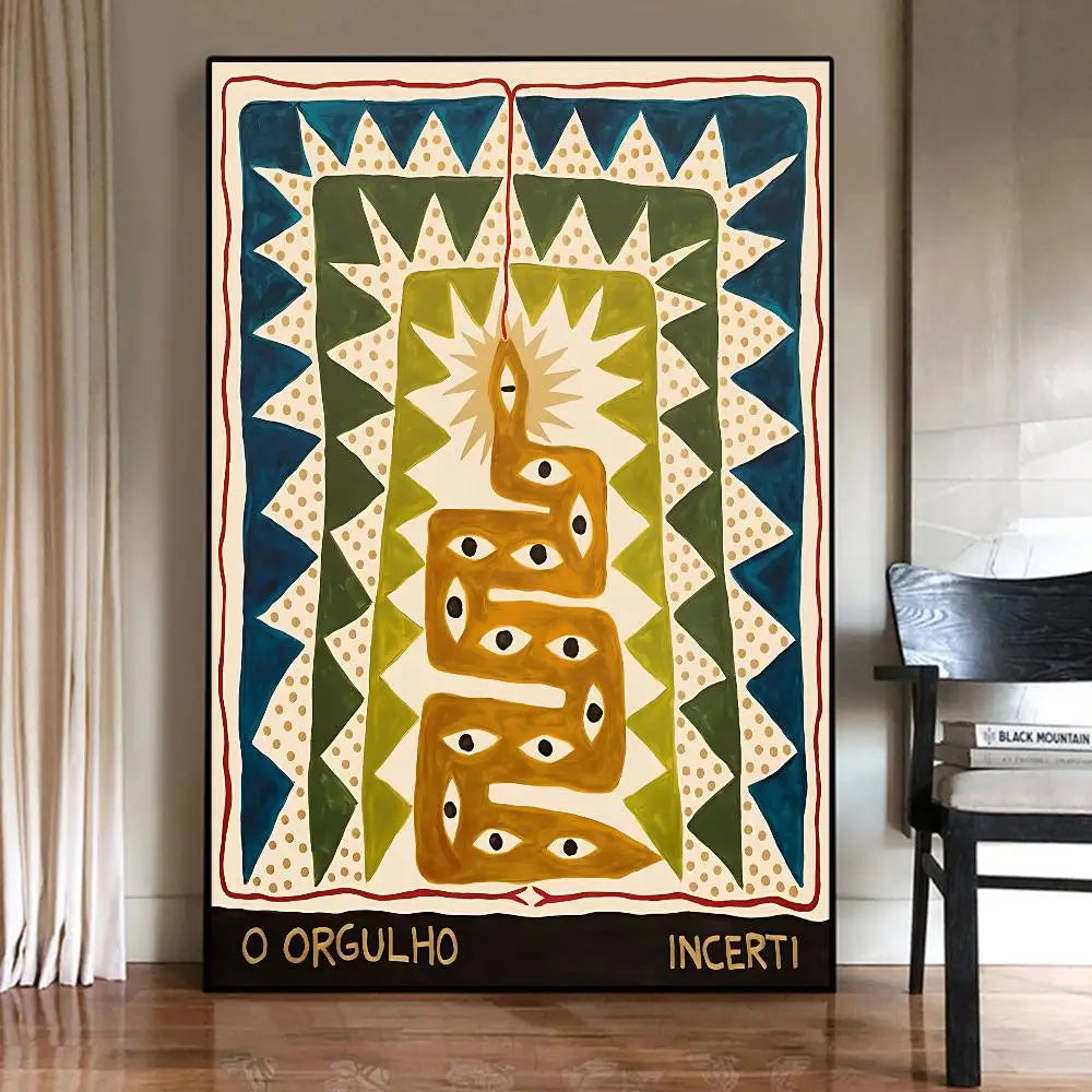 Ancient Egypt Tiger Leopard Vintage Canvas Wall Art Poster