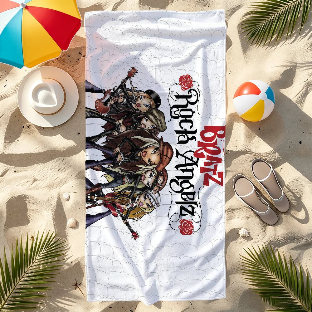 Y2K Fashion Doll Quick-Dry Beach Towel | Soft Pool & Travel Quick-Dry Beach Towel Peaceful Pleasures Health and Wellness
