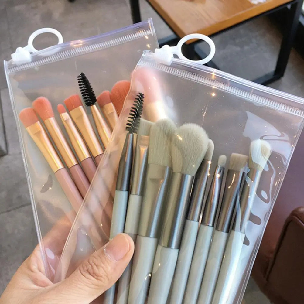 8-Piece Mini Portable Makeup Brush Set – Soft Synthetic Bristles