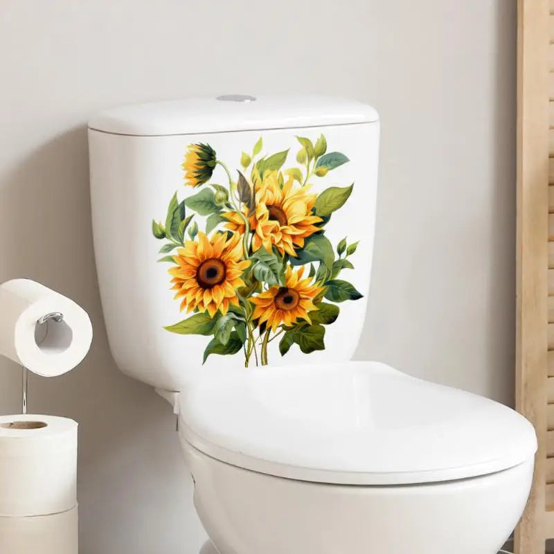 Sunflower Toilet Seat Sticker | Waterproof Removable Decal