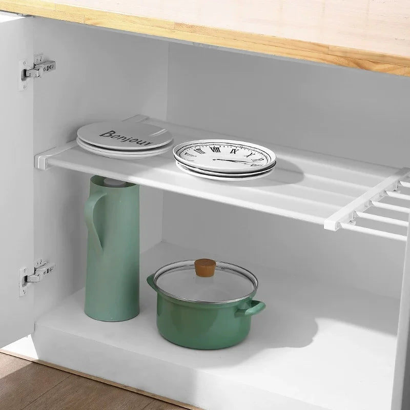 Expandable Tension Shelf & Rod Organizer | Closet Cabinet Kitchen