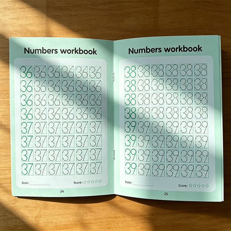 Children's Digital Practice Workbook Tracing Pages Numbers 0-100
