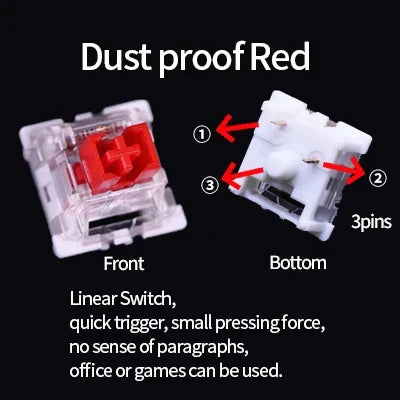 Dustproof Mechanical Keyboard Switches – Clicky Linear Tactile