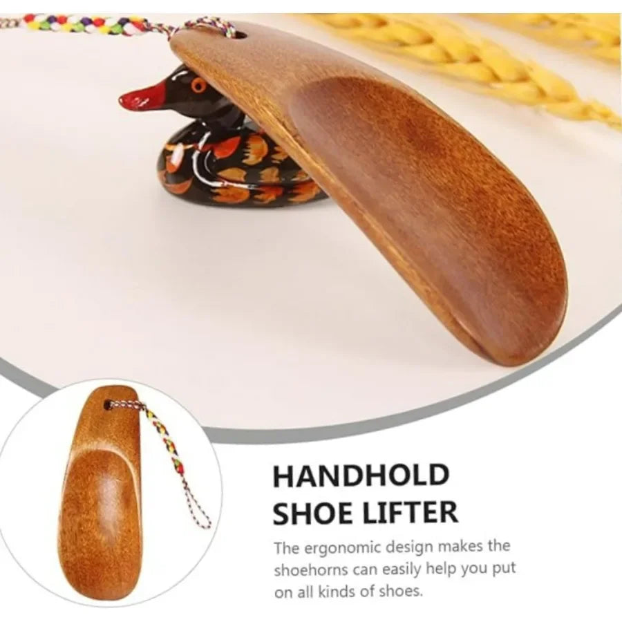 Portable Wooden Mini Shoe Horn – Lightweight Travel Shoe Lifter