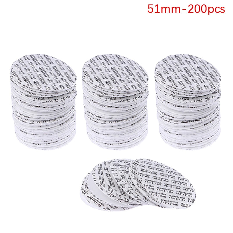 200Pcs Foam Pressure Sensitive Seal Liners for Jars & Bottles