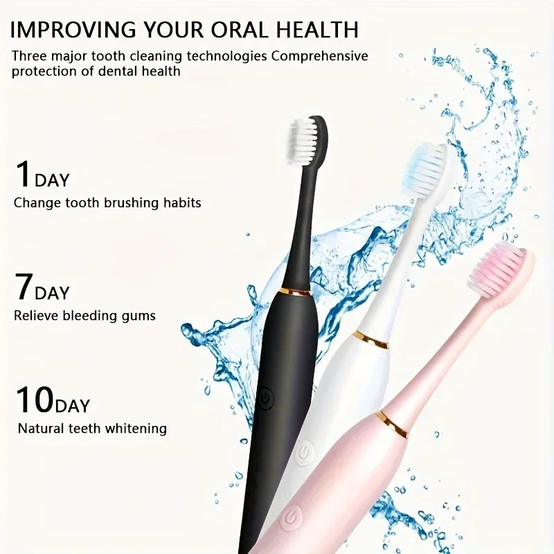 Electric Toothbrush 6 Speed Sonic – 4 Heads, Adults & Kids