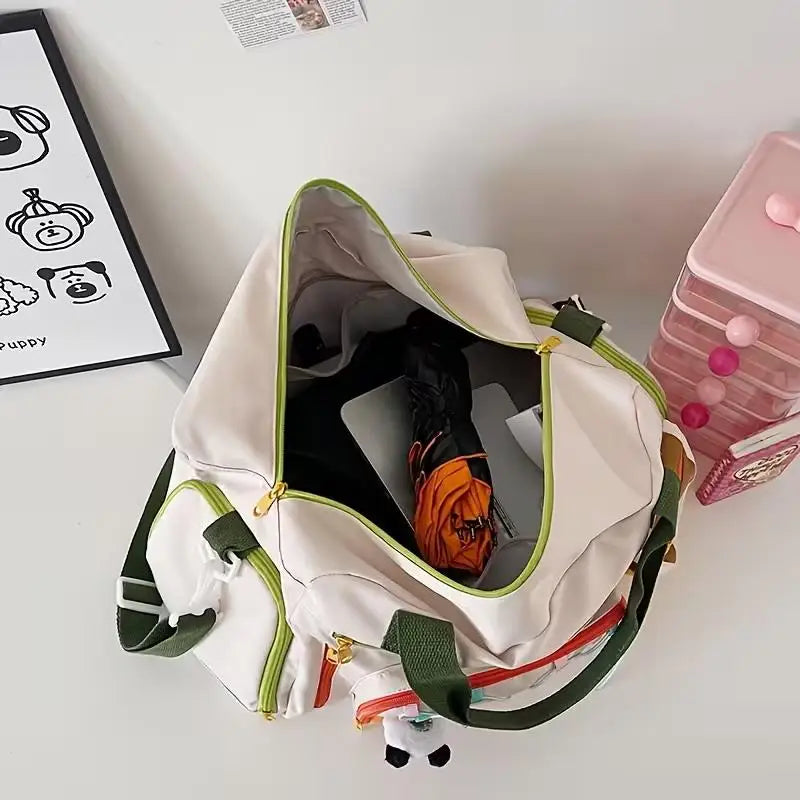 Large Color Block Tote Bag – Women's Fashion Shopper Handbag