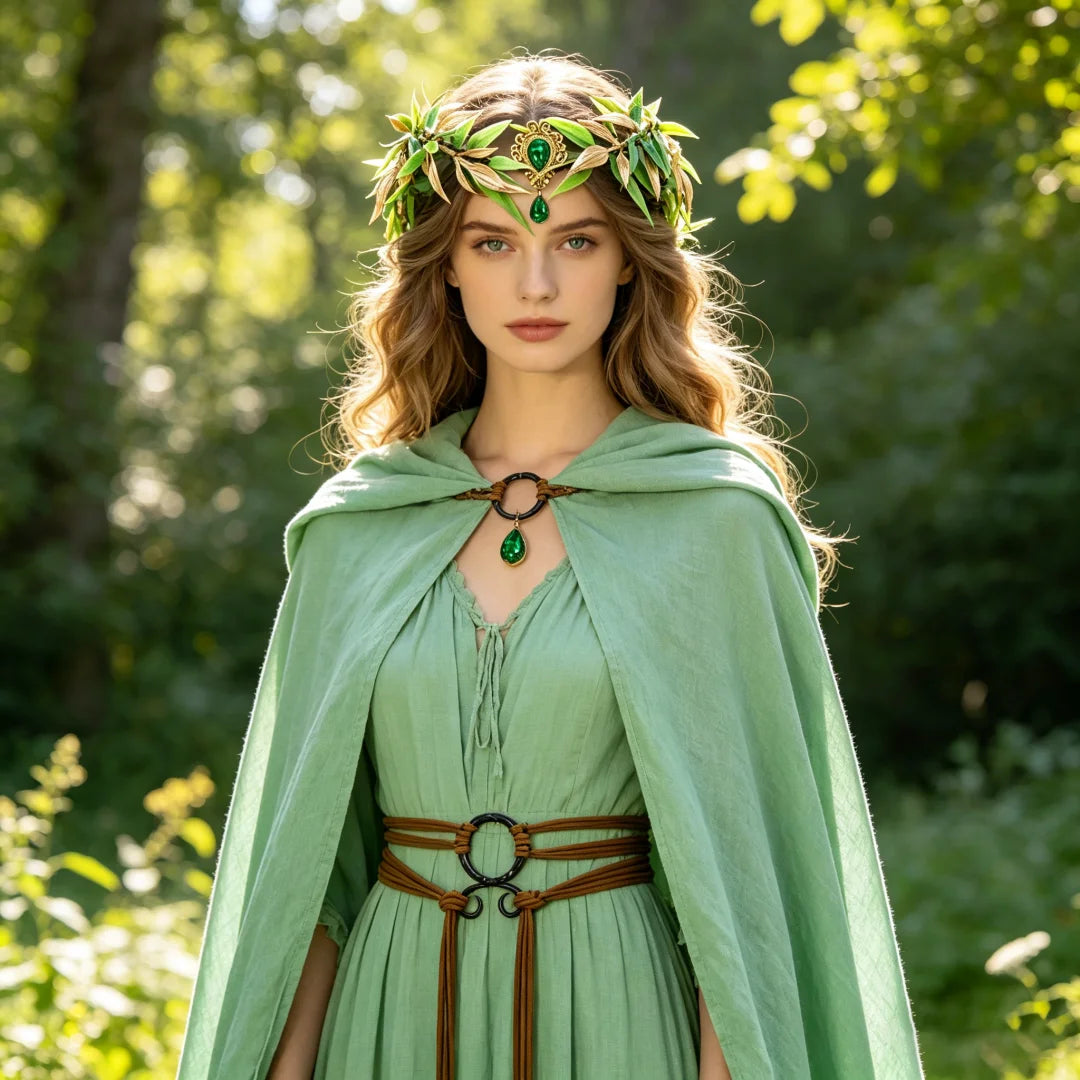 Retro Medieval Long Rope Ring Knot Belt Flower Crown Nordic Witch