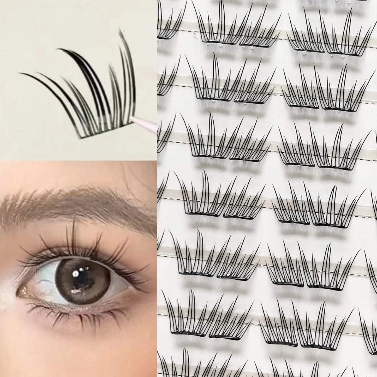 Korean Butterfly Cluster False Eyelashes – Natural Long & Thick