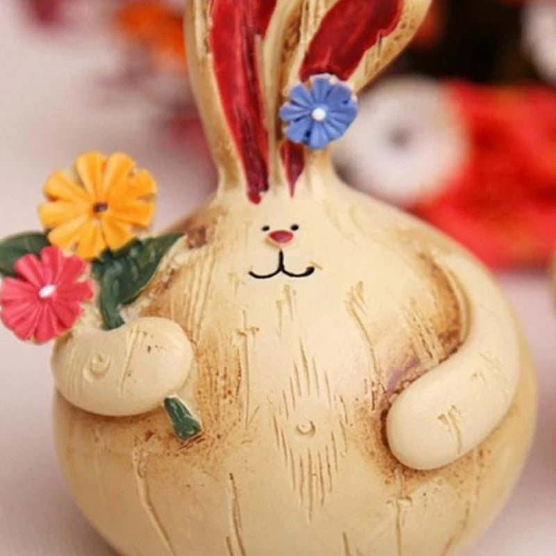 A PAIR Wood-like Resin Ornaments Retro Cute Bunny Craft Statues Cute Retro Cute Bunny Craft Statues A PAIR Peaceful Pleasures Health and Wellness