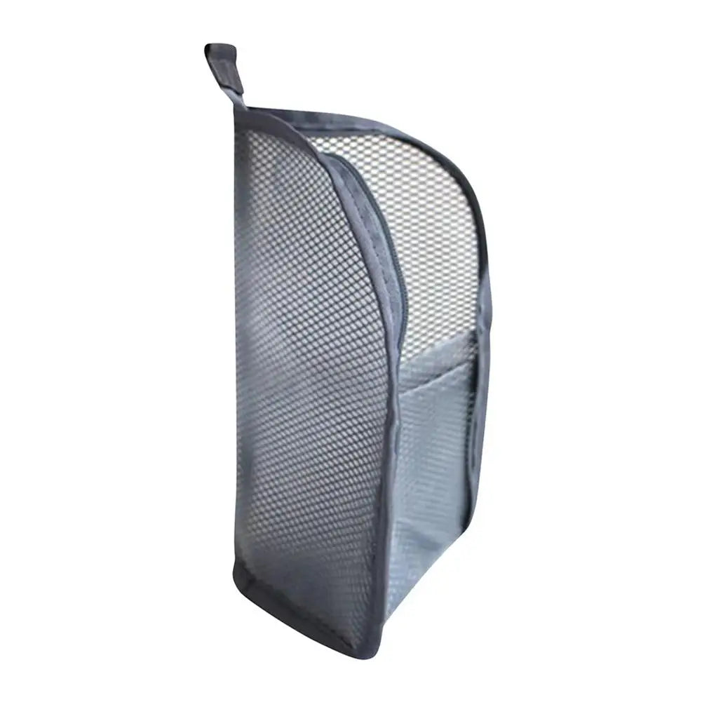 Makeup Bag Stylish Pouch Mesh Cosmetic Bag Hanging Lightweight Portable Standing Toiletry Bag Travel Bathroom Organizer Peaceful Pleasures Health and Wellness Gray