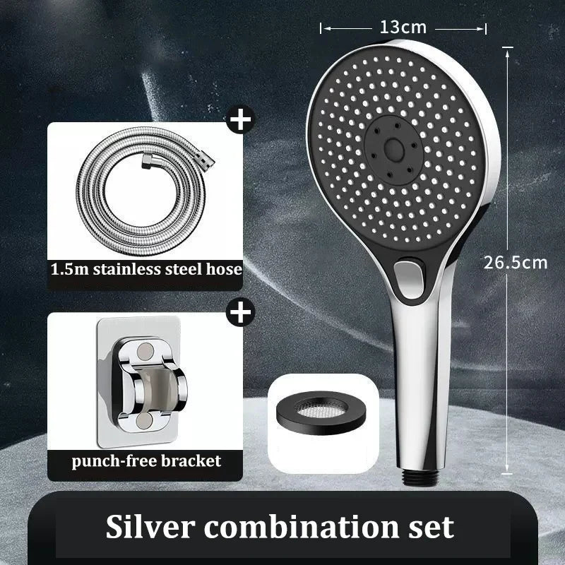 3-Speed High-Pressure Shower Head Set | Large Panel, Water Saving