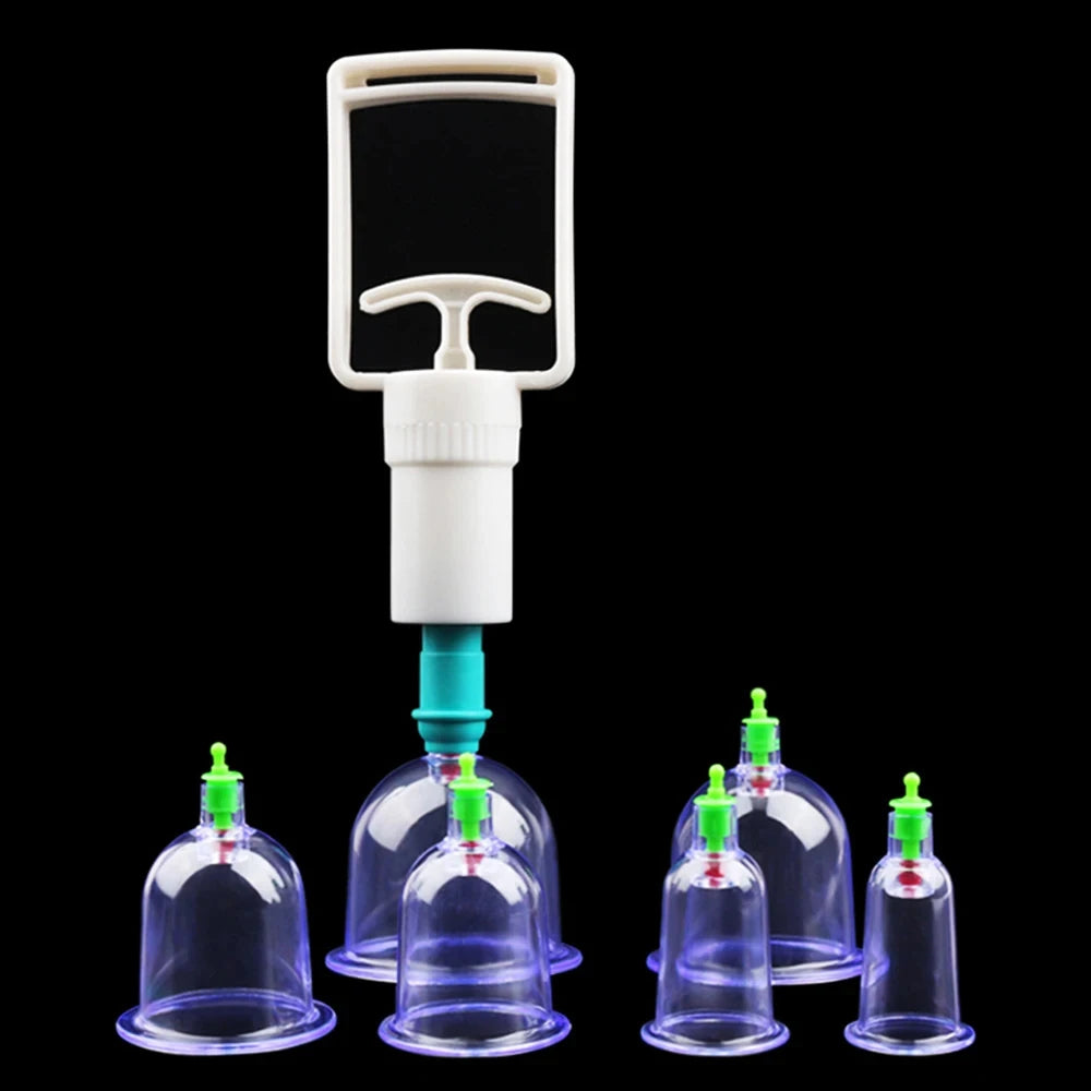 Vacuum Cupping Massage Kit – 6 Cups + Pump Gun | Anti-Cellulite