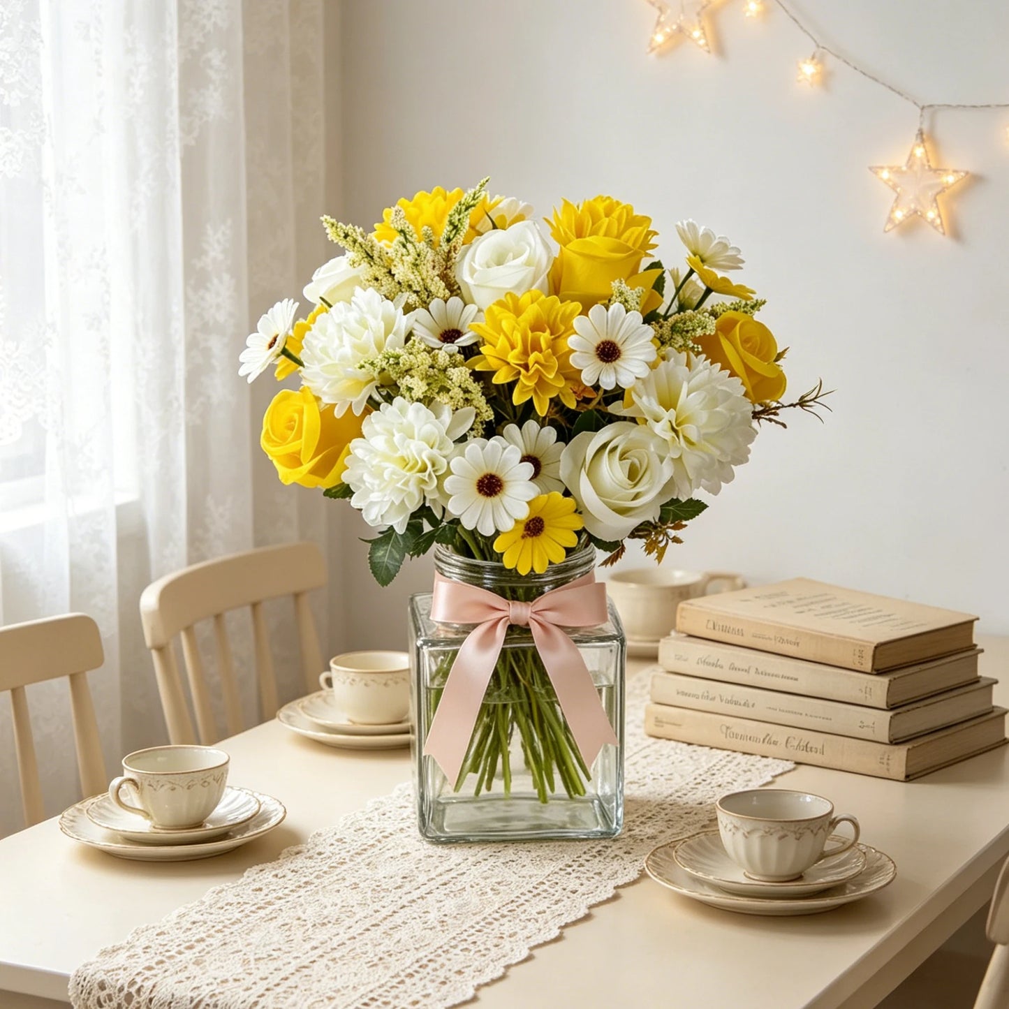 Silk Ball Daisy & Rose Artificial Flowers | Wedding & Home Décor