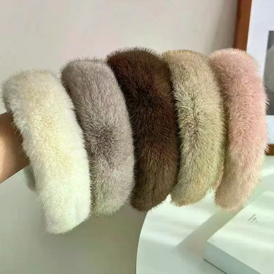 Fluffy Wide Hair Hoop Headband – Soft Furry Band for Women & Girls Hair Hoop Headband Oasis Select