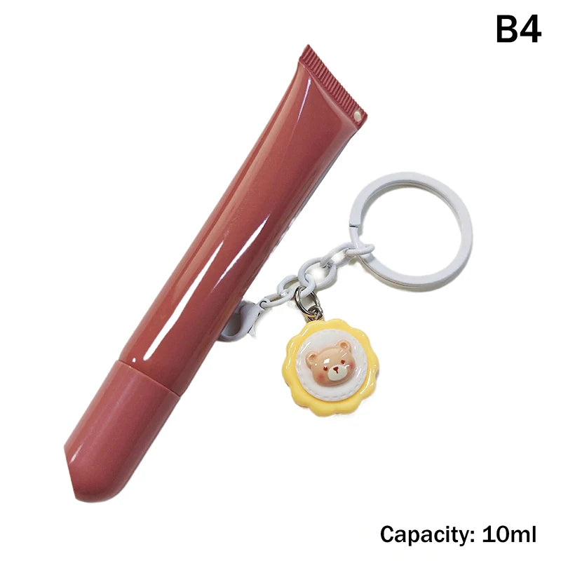 Refillable Lip Gloss Tube with Keychain | 10/15ml DIY