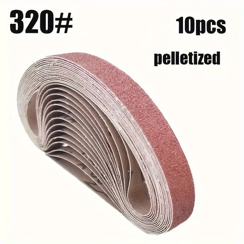 10pcs 60/100/240/320/800#Small Mini Belt Sander For Grinding Stainless Steel Polishing Rust Removing Abrasive Fabric 520x20mm Peaceful Pleasures Health and Wellness 10Pcs 320Grits