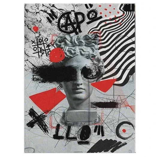 Statue of David Graffiti Art Canvas Print | Street Wall Art