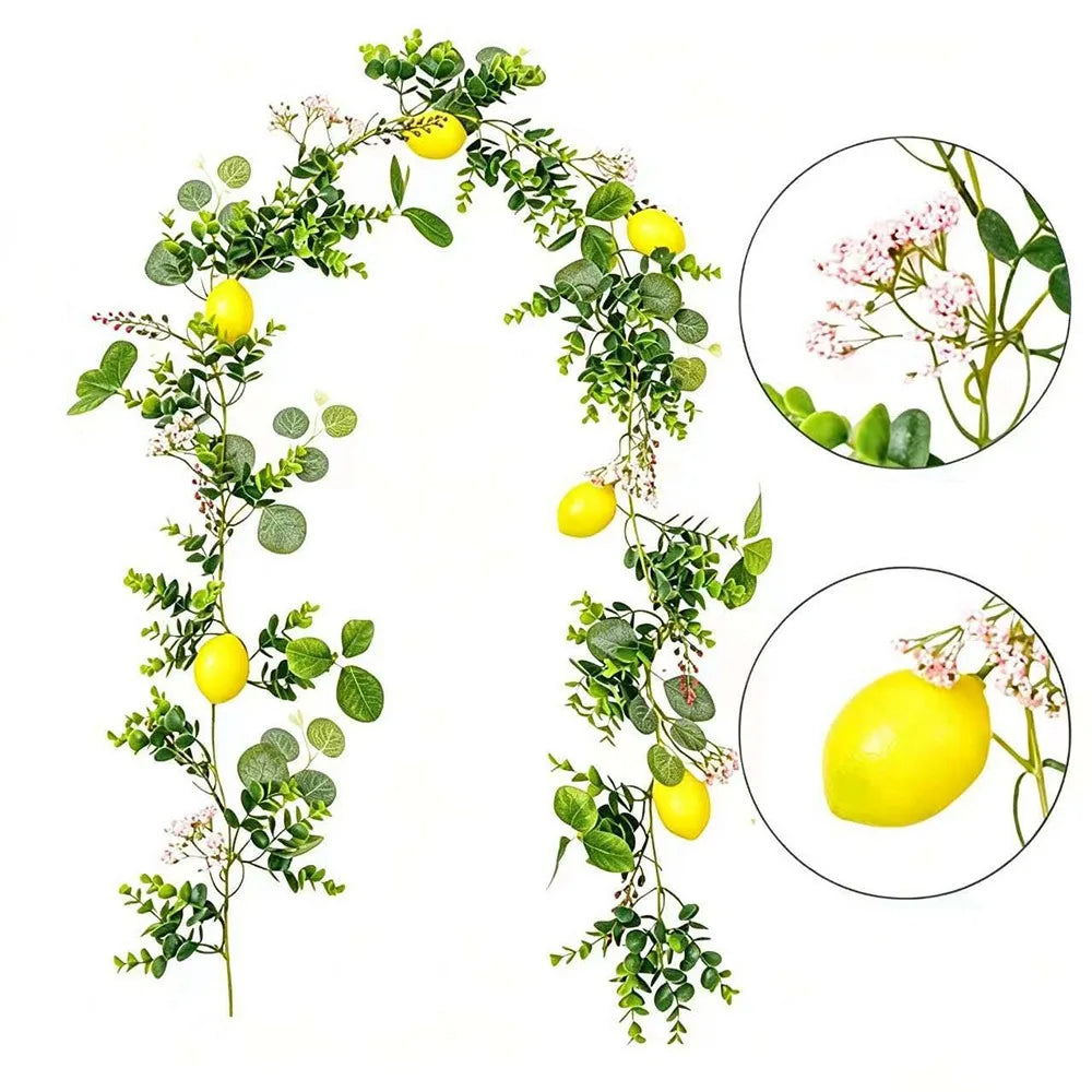 200cm Artificial Lemon Vine | Faux Silk Flower Branch Decor