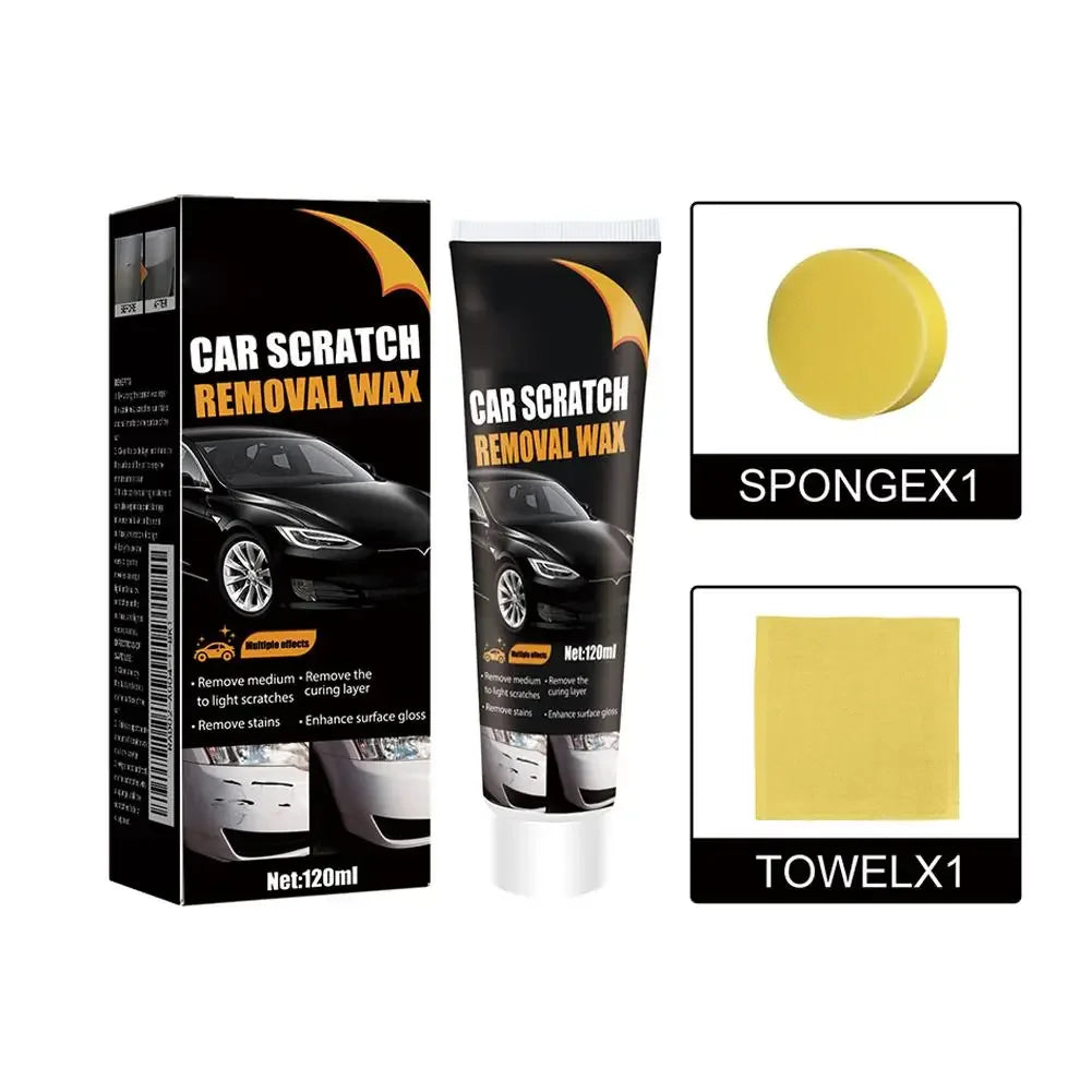 Car Scratch Repair Wax with Sponge Paint Care Polishing Anti-Scratch Protection Swirl Remover Multi-Purpose Maintenance Wax Peaceful Pleasures Health and Wellness 1kit