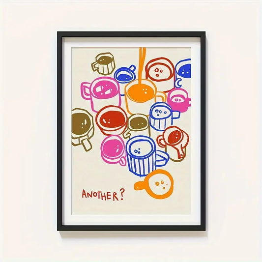 Coffee Canvas Wall Art Poster | Kitchen & Dining Room Decor Canvas Wall Art Peaceful Pleasures Health and Wellness G2972 40x60cm Black Frame