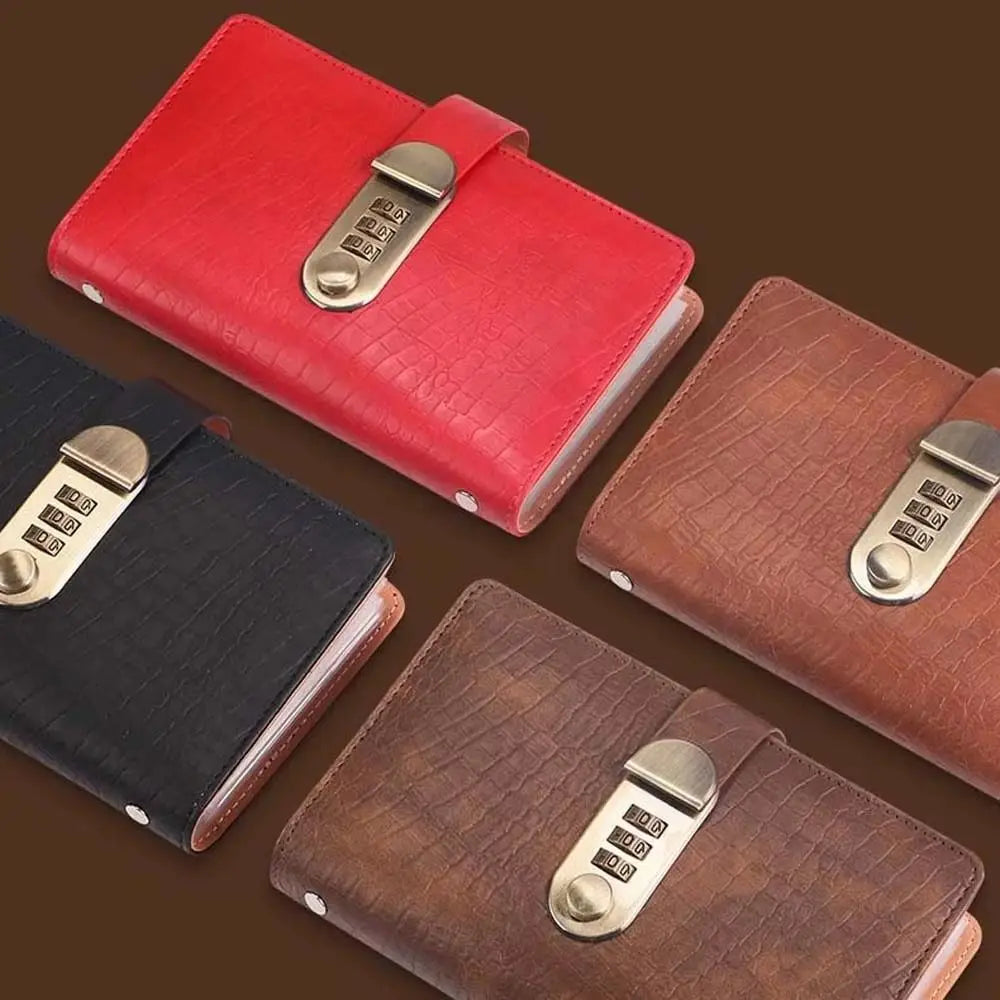 PU Leather Money Savings Challenge Binder with Password Lock Solid Color Budget Bill Organizer Double-sided Card Slot Clear View Peaceful Pleasures Health and Wellness