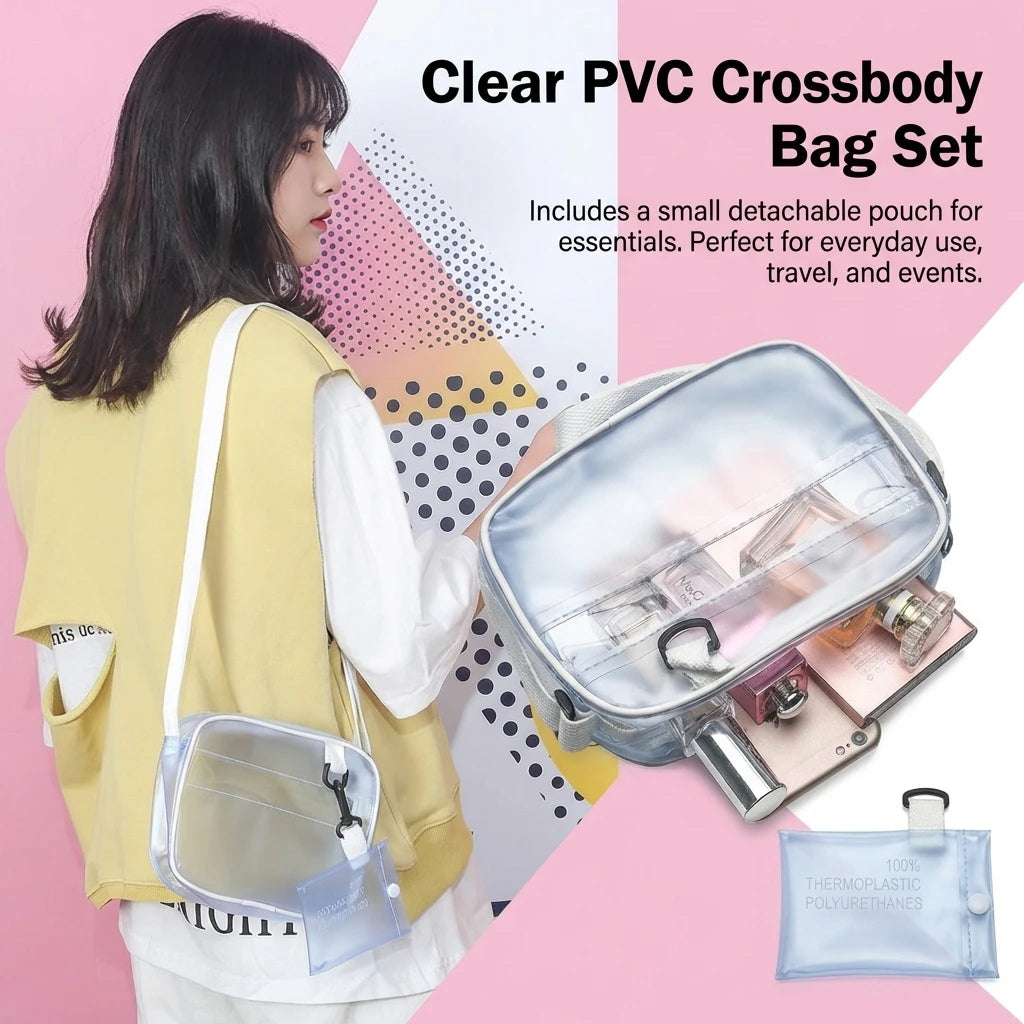 Mini Crossbody Bag For Women Jelly Transparent Material Korean Minimalist Design Spring Summer Use Peaceful Pleasures Health and Wellness