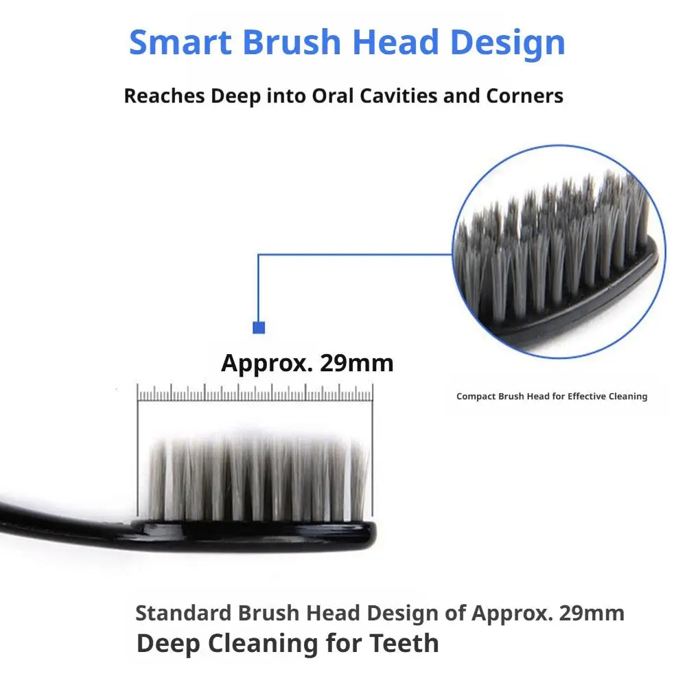 10-Pack Bamboo Charcoal Toothbrush Set – Ultra-Soft Bristles