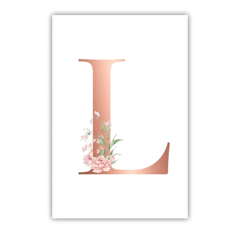 Custom Name Nursery Wall Art | Pink Wildflowers Canvas Print