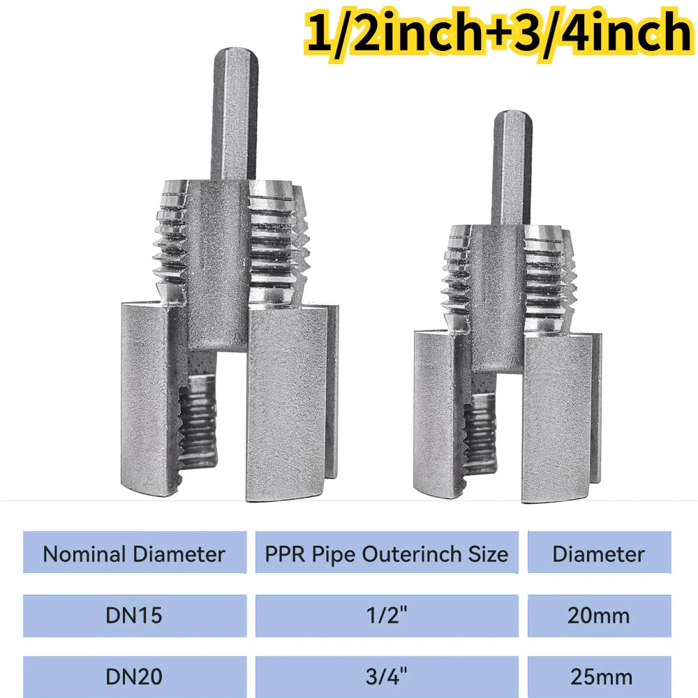 PPR/PVC Water Pipe Threader 20MM/25MM Tapping Tool Internal Thread External Thread Integrated Die Water Pipe Wire Opener Peaceful Pleasures Health and Wellness 25mm and 20mm