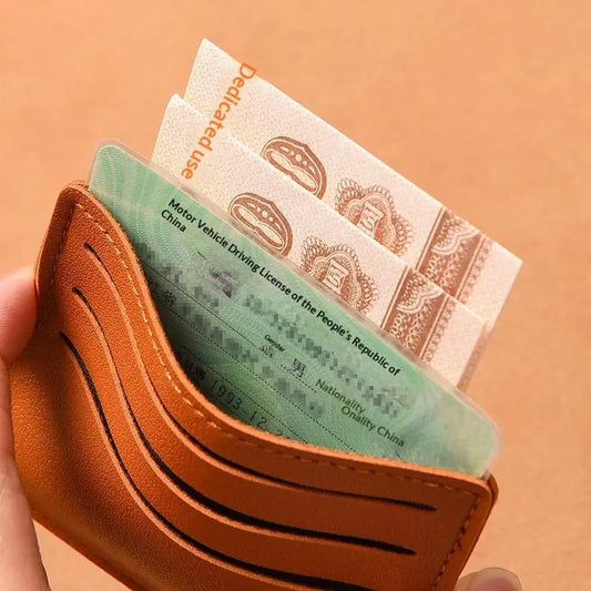 Minimalist Slim PU Card Holder – 6-Slot Pocket Wallet Case Slim Card Holder Oasis Select