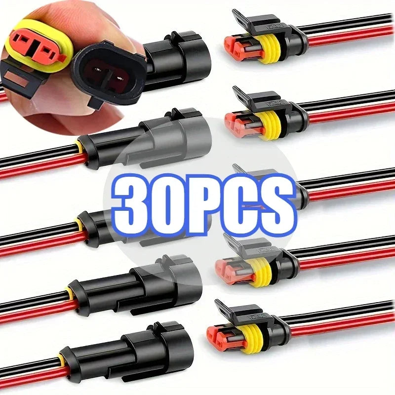 Waterproof 2-Pin Wire Connectors – 20 AWG Automotive Kit