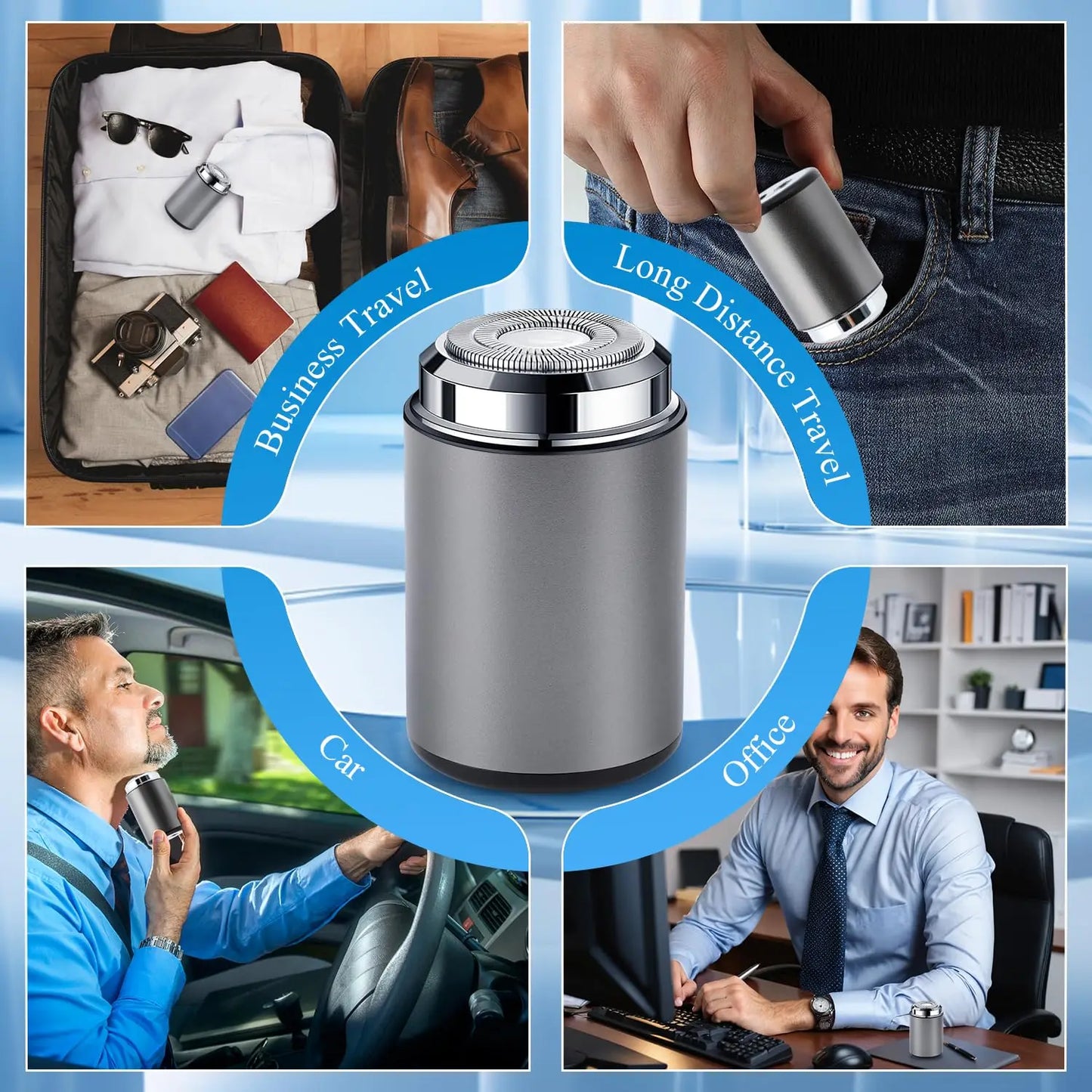 Mini Portable Electric Shaver USB Rechargeable Waterproof Men's