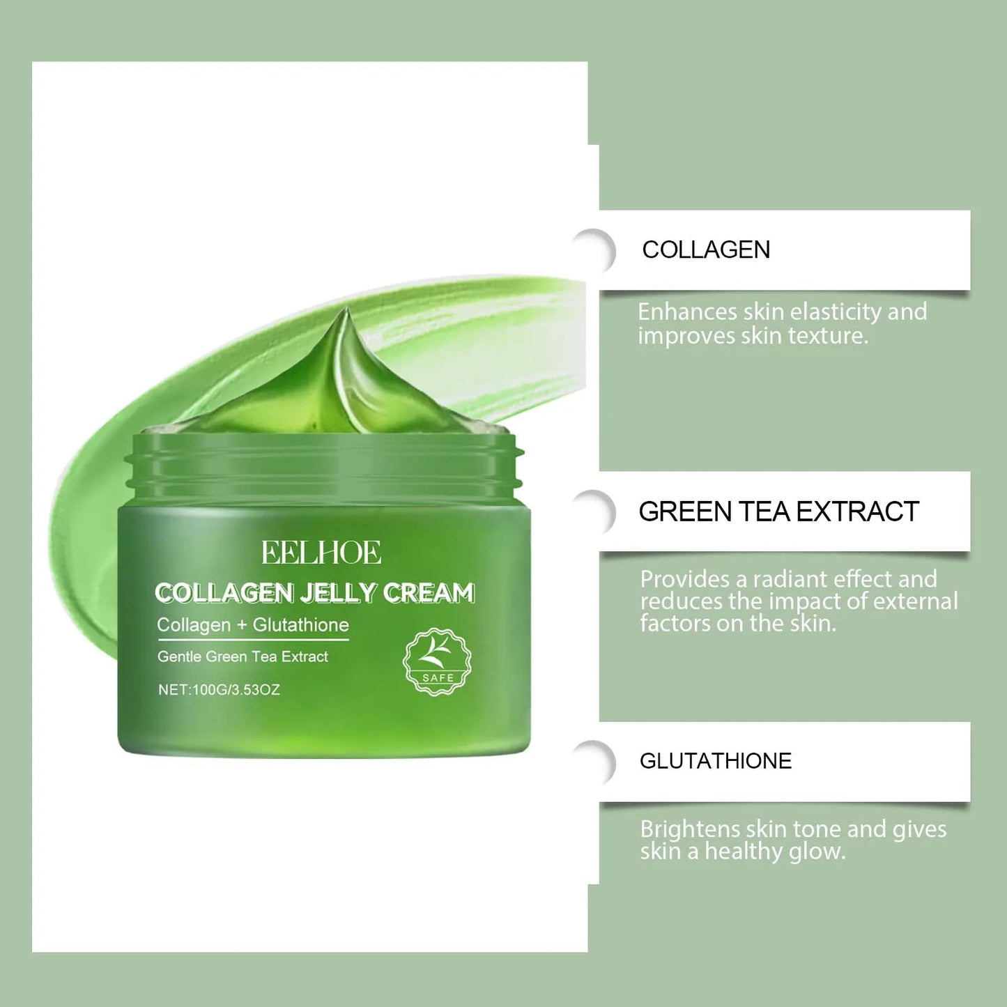 Green Tea Collagen Jelly Cream – Pore Minimizer & Moisturizer