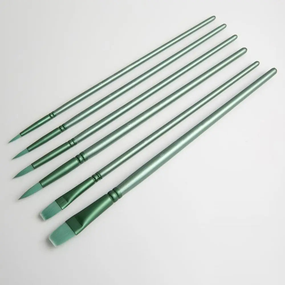 4/6pcs soft hair Painting Brush Set Different Shape Nylon Watercolor Drawing Brushes Professional Wooden Handle Peaceful Pleasures Health and Wellness