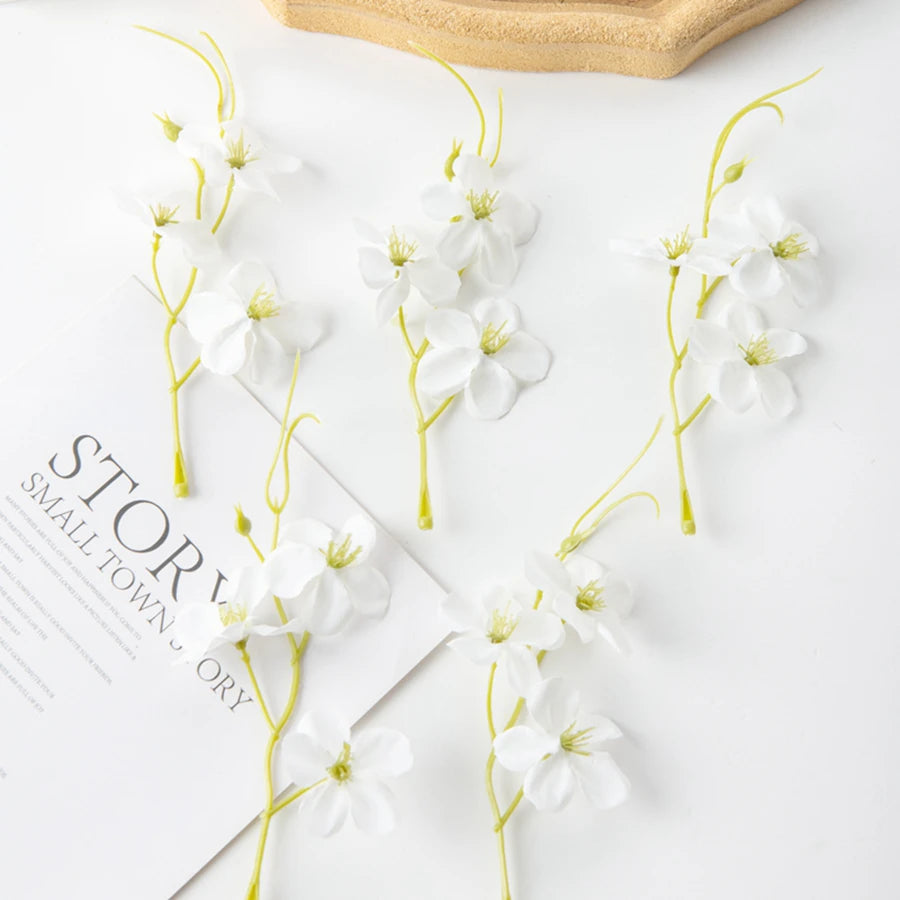 Artificial Silk Plum Blossom Flowers 25/50Pcs – Wedding DIY Decor