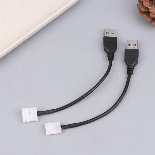 5Pcs/pack USB Cable Connector To 2pin 8/10mm Free Welding LED Strip Connector LED Ribbon Strip Light Adaptor DIY Accessories Peaceful Pleasures Health and Wellness