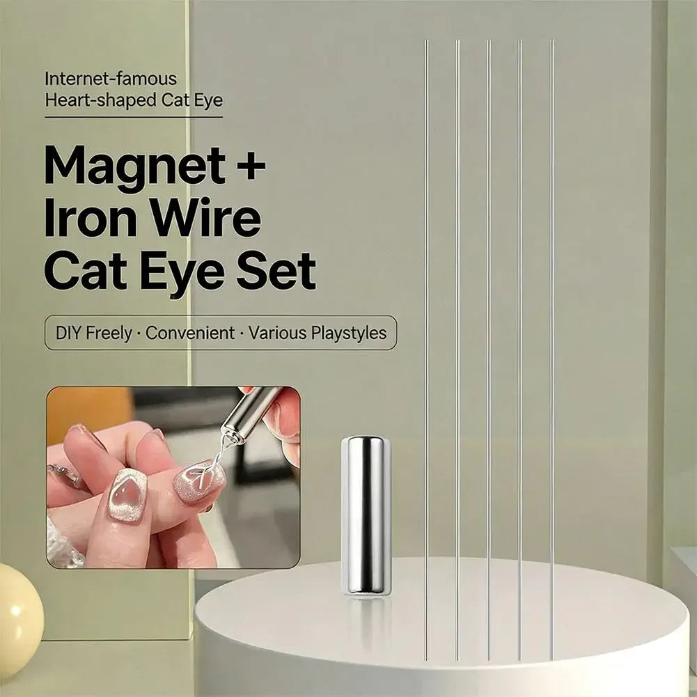 Double Ended Magnetic Nail Polish Stick Cat Eye Magnetic Cylindrical Stick With Iron Wire UV Gel Polish Nails Art Manicure Tool Peaceful Pleasures Health and Wellness