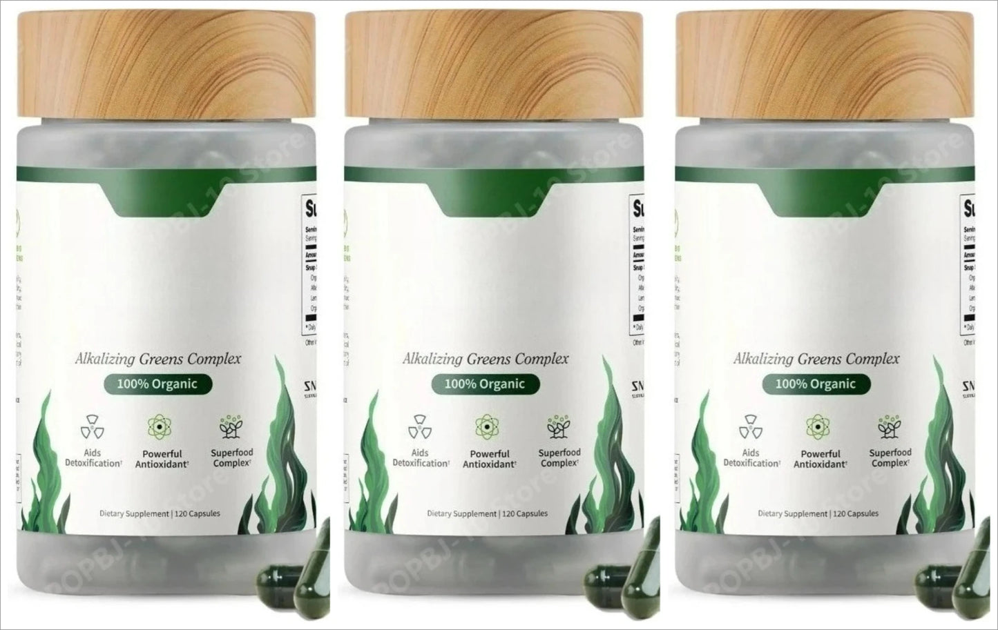 Organic Spirulina Capsules – Blue Green Algae Superfood 120ct