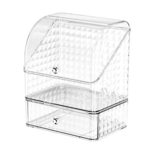 Luxury Transparent Makeup Storage Box with Drawers – Dustproof Cosmetic Storage Box Peaceful Pleasures Health and Wellness
