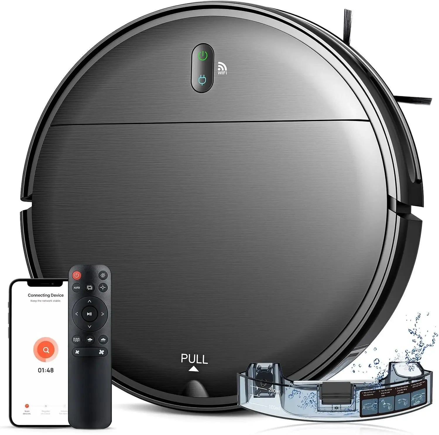 2-in-1 Robot Vacuum and Mop with App Control, Slim Design, Self-Charging for Hard Floors and Pet Hair Peaceful Pleasures Health and Wellness United States