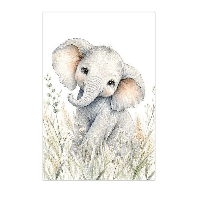 Personalized Letter Wall Art Cute Animal Canvas Painting Soft Nursery Poster Print Kids Room Wall Decor Peaceful Pleasures Health and Wellness