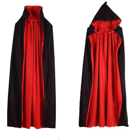 Adult Reversible Vampire Hooded Cape – Black & Red Halloween Costume Halloween Costume Cape Peaceful Pleasures Health and Wellness