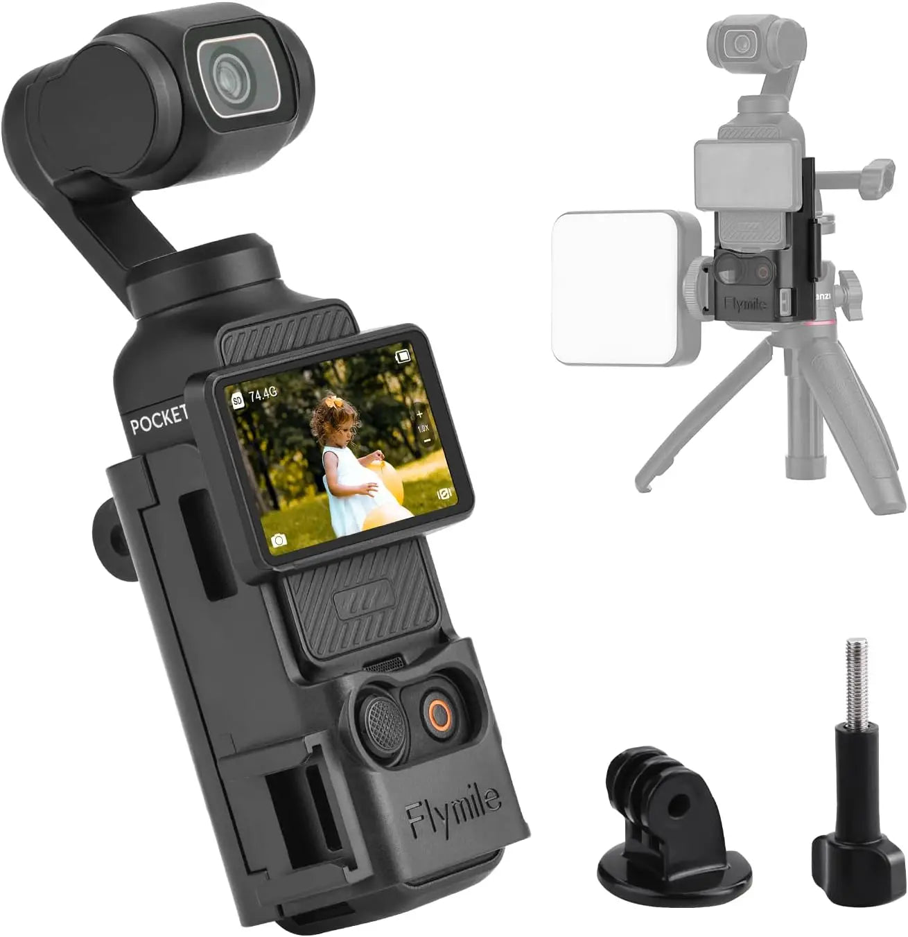 DJI Osmo Pocket 3/4 Extension Bracket Frame + Cold Shoe