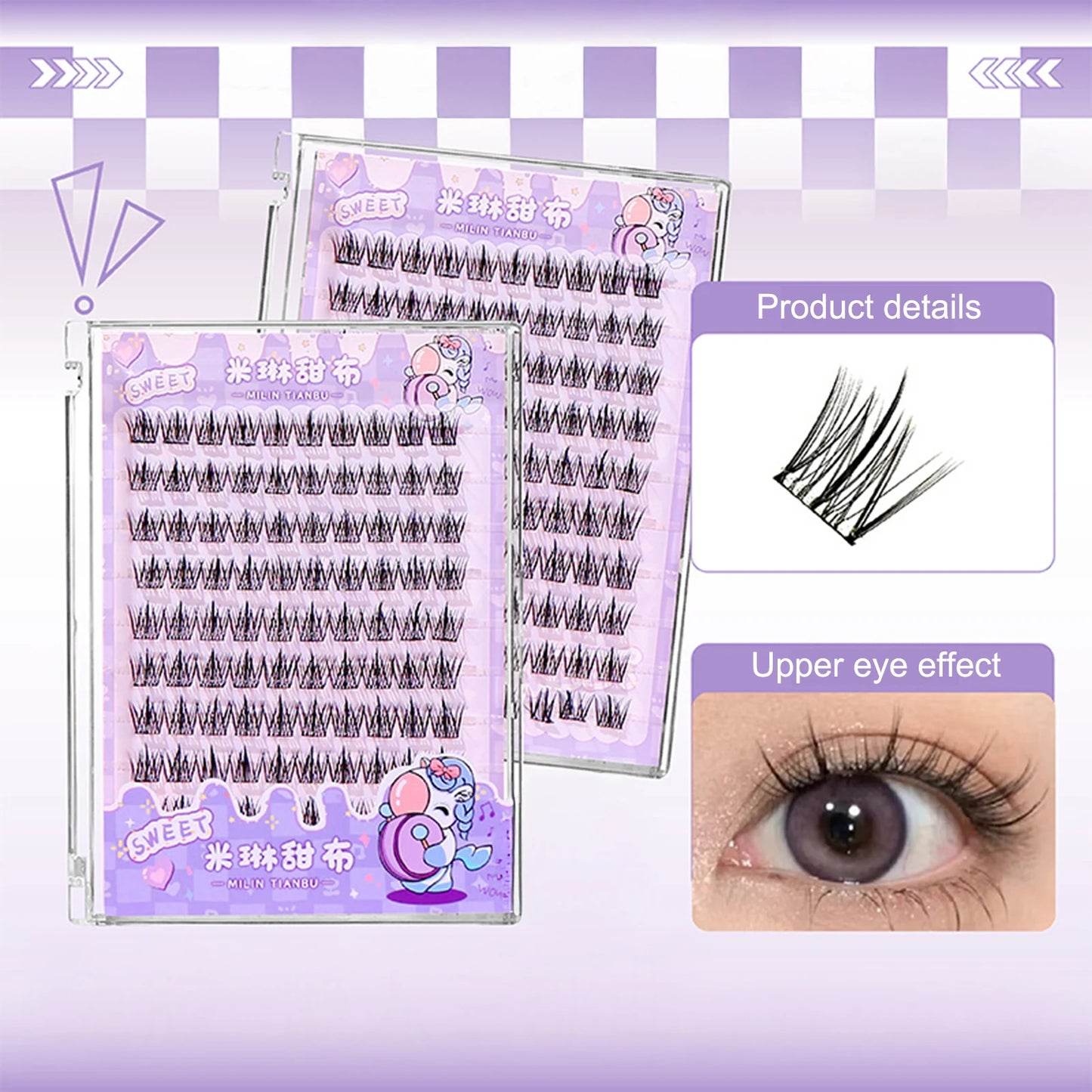 Glue-Free Cluster False Eyelashes | Wispy Natural Lash Extensions