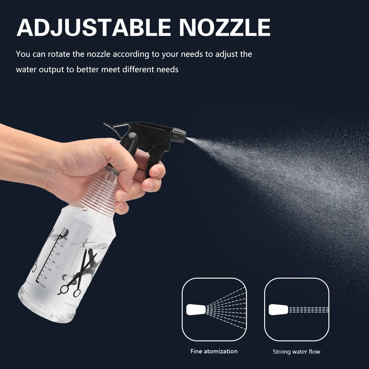 250ml & 350ml Spray Bottle, Adjustable Nozzle Spray Container for Hair Styling, Plant Care & Home Cleaning, Portable Salon Use Peaceful Pleasures Health and Wellness