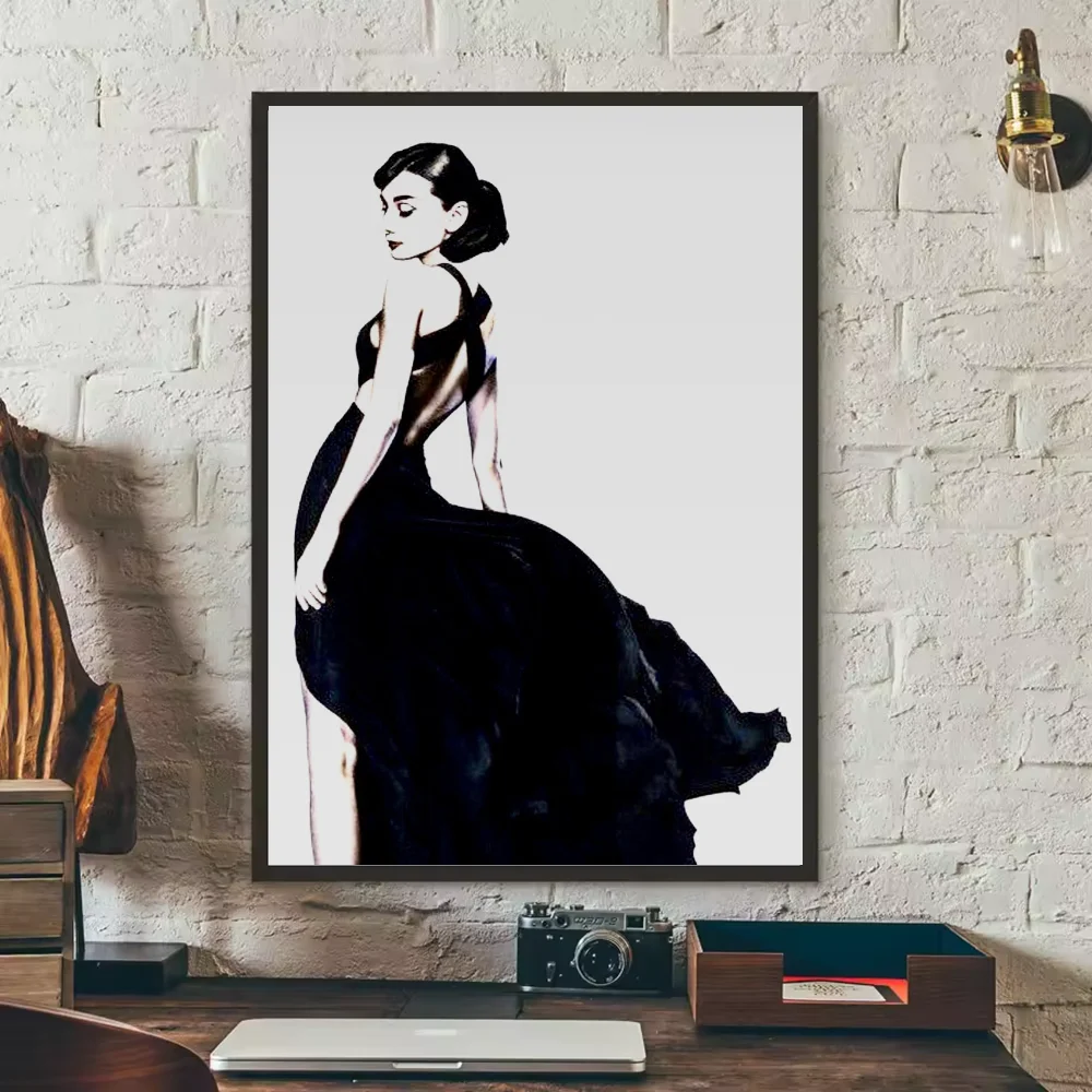 Audrey Hepburn HD Wall Poster – Waterproof PVC Sticky Decor Wall Art Poster Peaceful Pleasures Health and Wellness z6 30X40cmNoframe