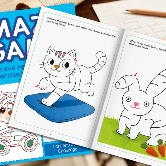 Children's Maze Book Preschool Learning Activities Brain Development Peaceful Pleasures Health and Wellness 1Pc