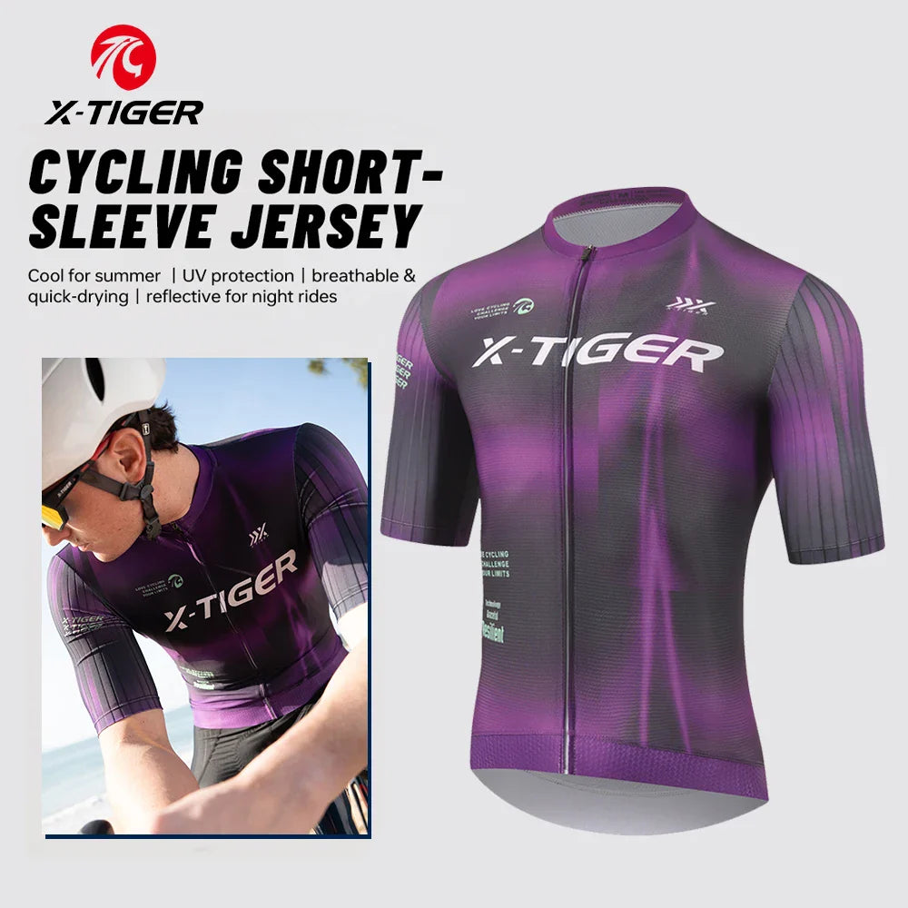 X-TIGER Men's Cycling Jersey Short Sleeve | 3 Pockets, UV