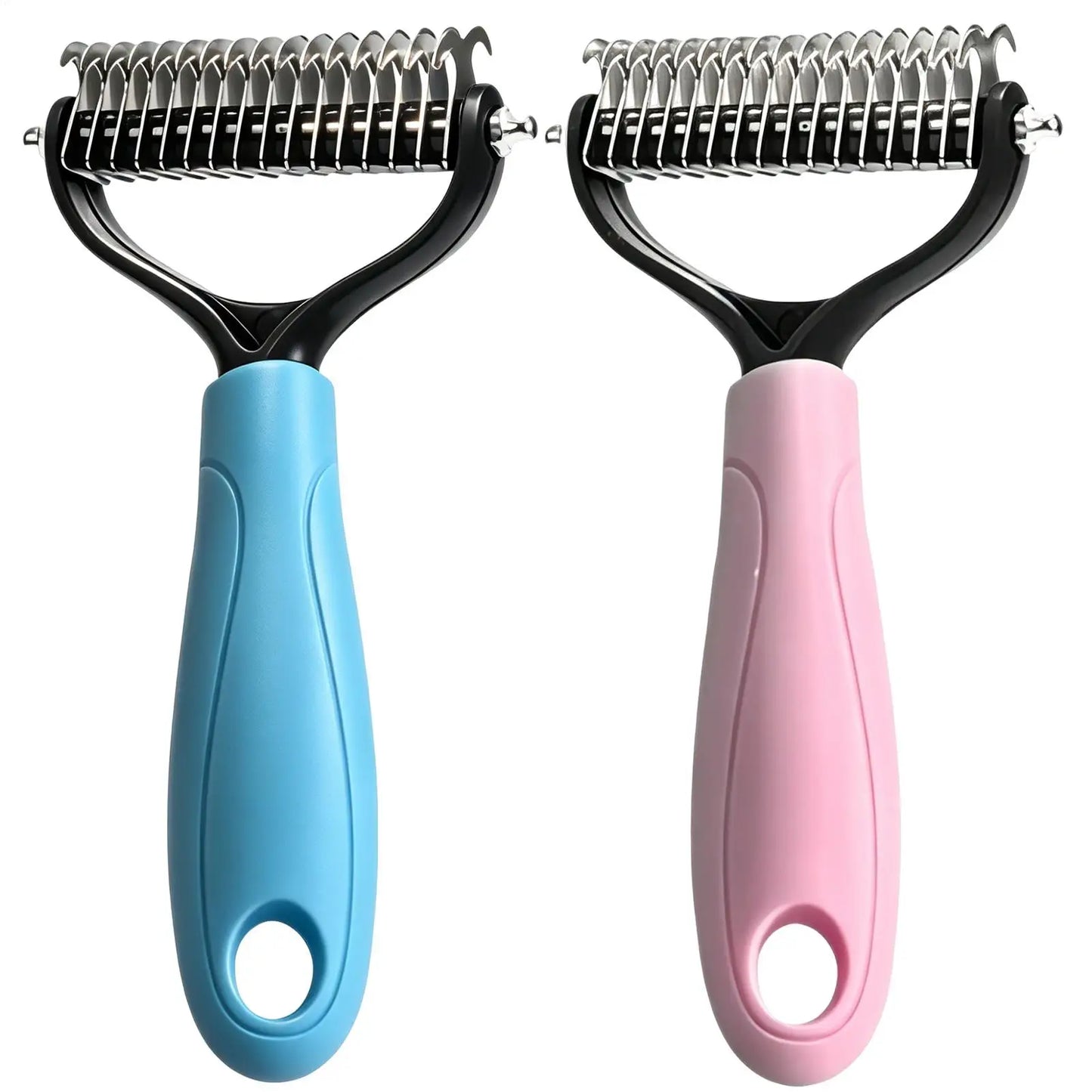 Pet Deshedding Brush & De-Matting Comb for Dogs & Cats